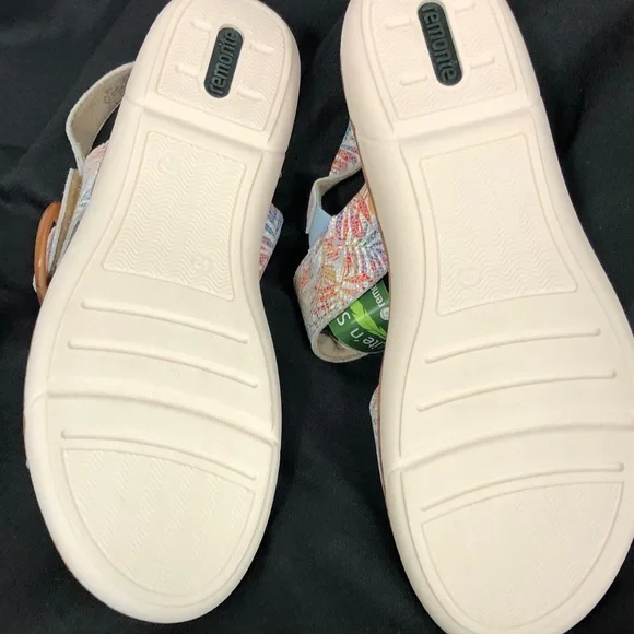 Remonte Soft WomenWhite Multicolor Slingback Sandal w/Amber Buckle Sz 42-43 - Picture 5 of 12